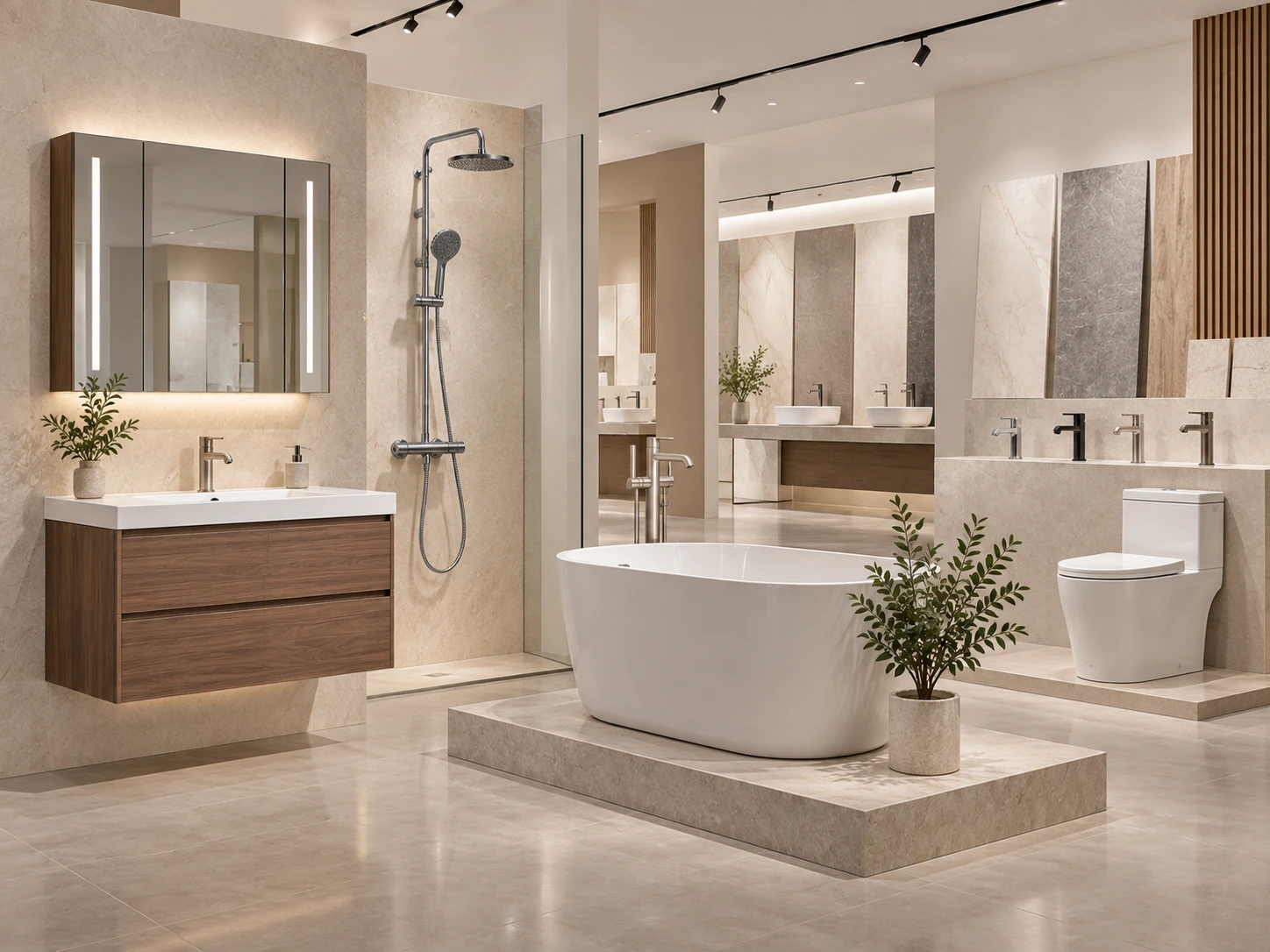 Bathroom vanities, bathtub, shower, faucets and toilet products