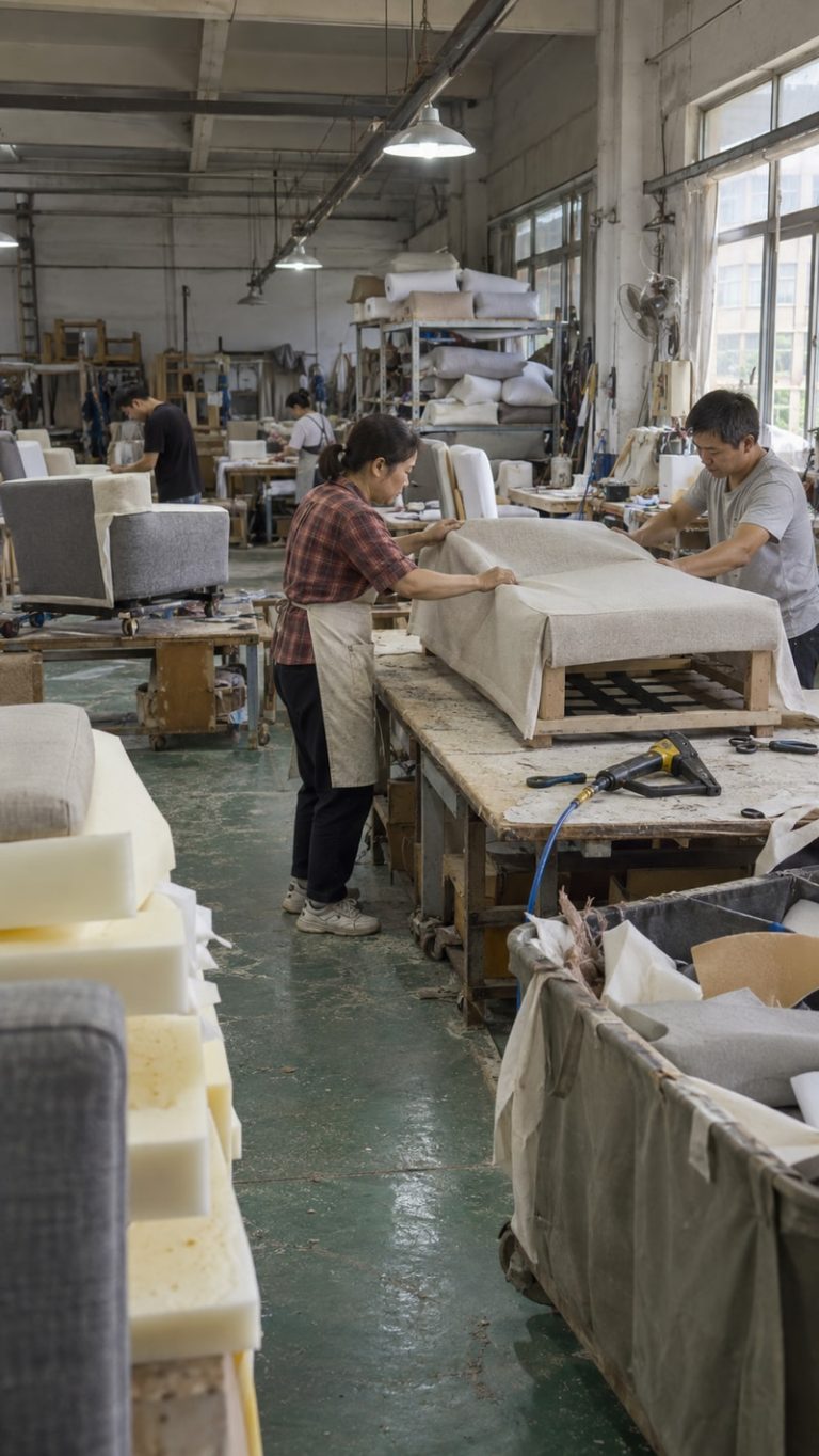 Inside sofa upholstery