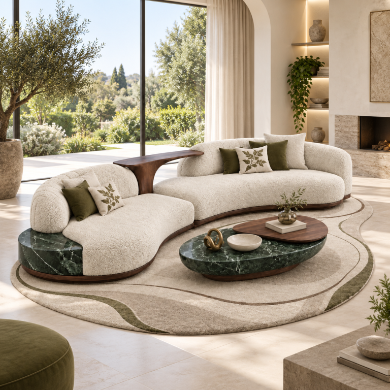 Curved Sofa Set application concept