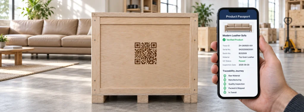 Illustrative product passport and packaging record